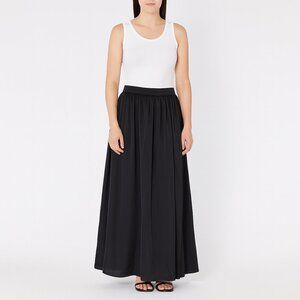 Dirty Ballerina Long Solid Grey Maxi Skirt Elastic Waist Size Small